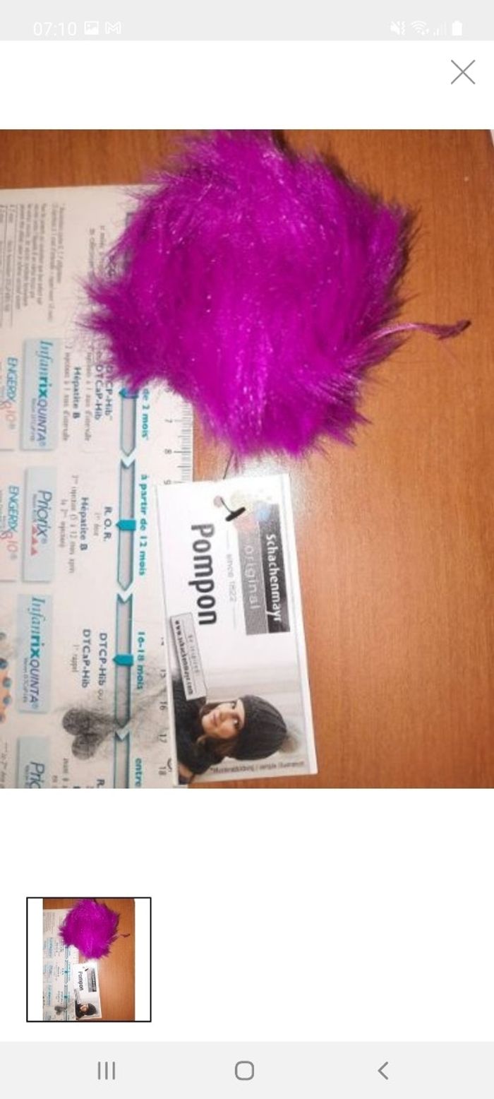 Pompon rose 14g neuf 7 /8 cm