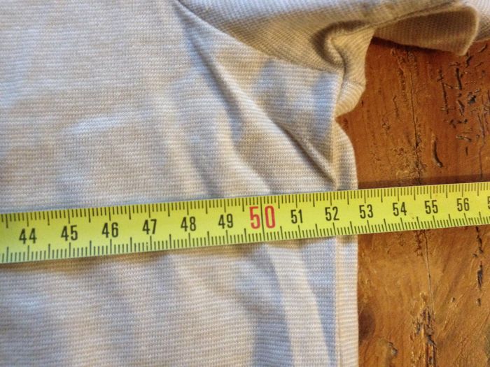 T shirt rayé beige/blanc ✧ regular ✧ col rond ✧ manches courtes ✧ look masculin ✧ taille 40 ✧ LH - photo numéro 5