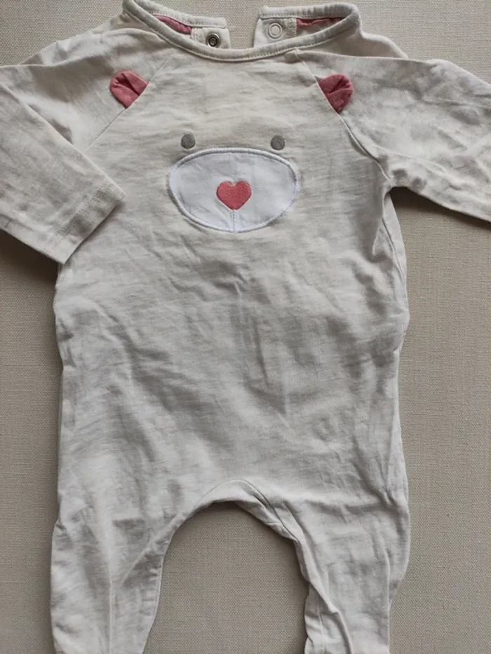 Petit pyjama été ourson 🐻 rose Obaibi 3 mois fille