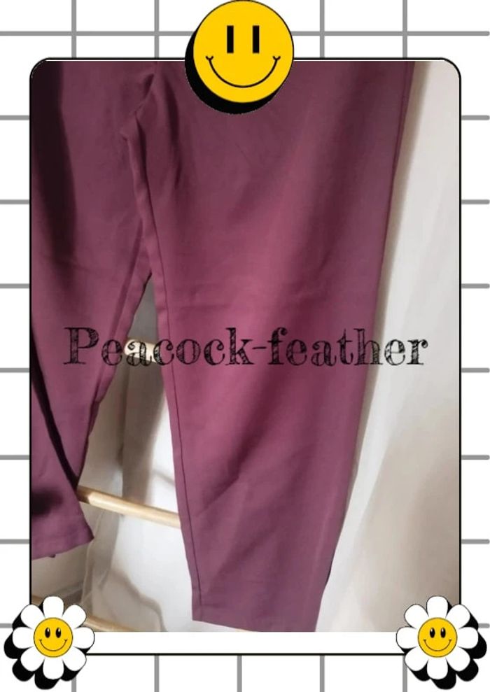 Pantalon large stradivarius bordeaux neuf étiqueté 44 - photo numéro 5