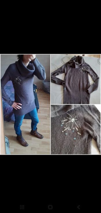 Pull col roulé long taille M