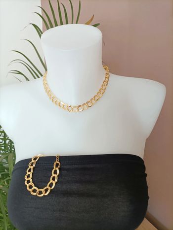 Ensemble collier + bracelet doré