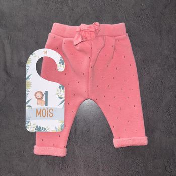 Jogging rose Kiabi points noir / 1 mois / Très bon état