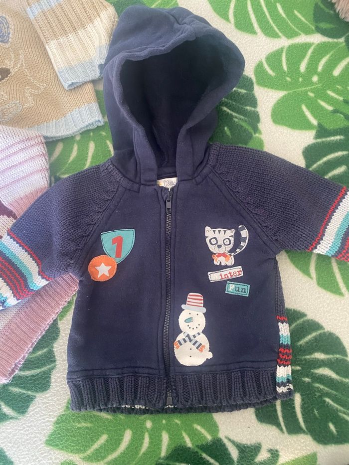 2 pull et 1 veste avec capuche 3/6 mois TBE - photo numéro 2