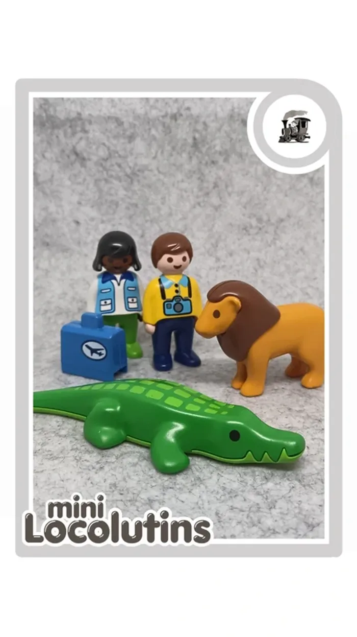 🚂 Playmobil 1.2.3 animaux safari valise voyage