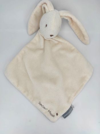 Doudou Mouchoir lapin Blanc Crème Sergent Major