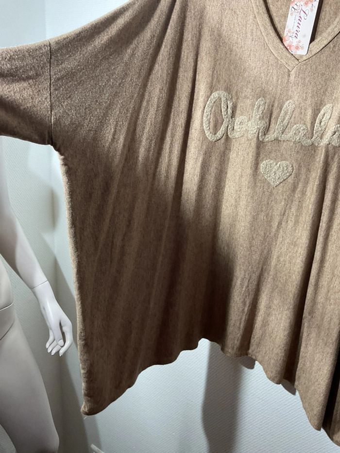 Pull large « ohlala » femme taille unique (46-60)- laura- neuf avec étiquette - photo numéro 3