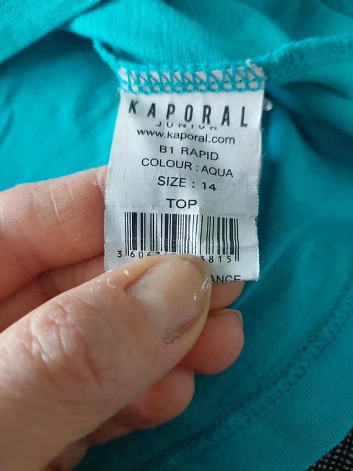 Tee Shirt turquoise Kaporal 14 ans - photo numéro 9