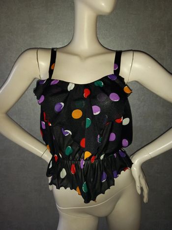 top court noir à pois coloré julie de longch taille 38