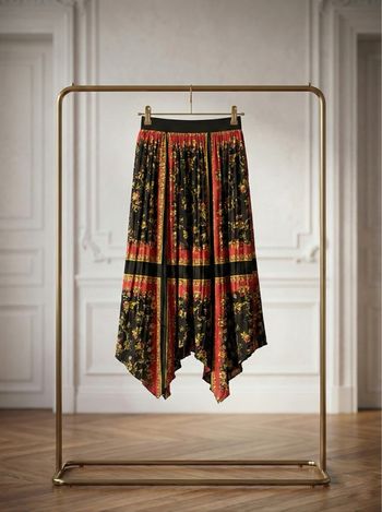 Jupe fluide asymétrique Zara – Motif floral, style bohème – Taille S