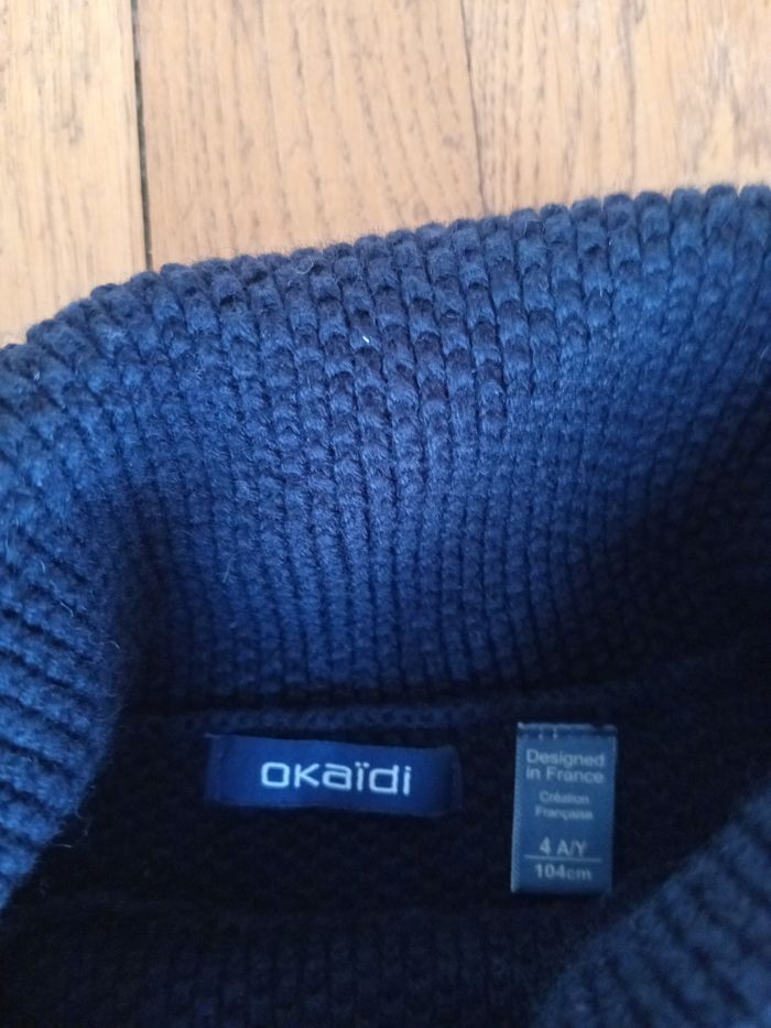 Pull garçon col roulé contient laine Okaïdi 4 ans - photo numéro 3