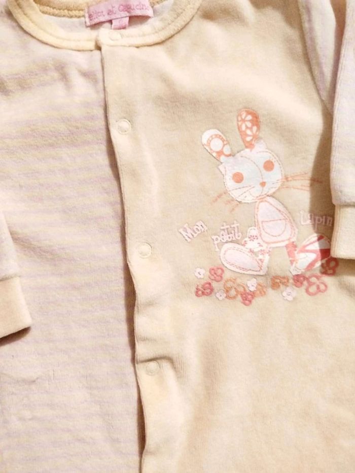 Pyjama  velours 6  mois  fille  ouverture  sur  le  devant - photo numéro 4