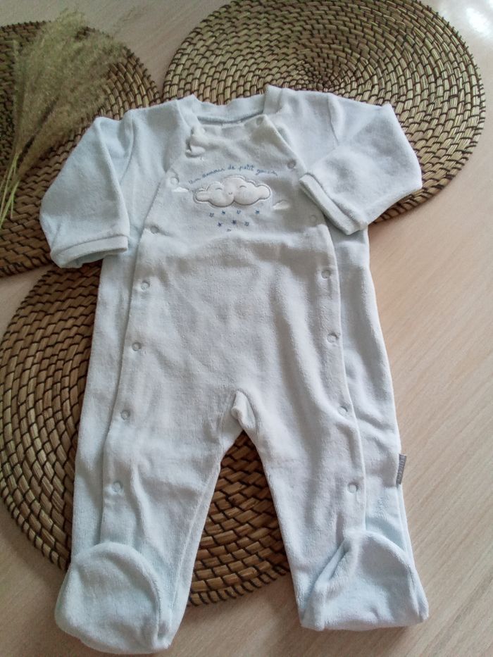 BG abygro bleu clair en velours Absorba taille 3 mois