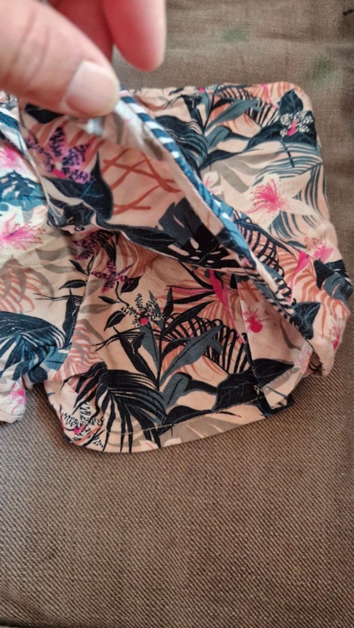 Short porte feuille rose à fleurs - photo numéro 3