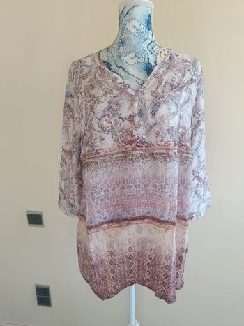 Tunique fluide manches 3/4 pastel