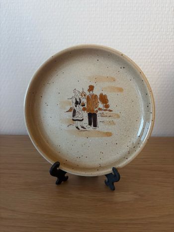 Vide poche/soucoupe scène paysanne normande