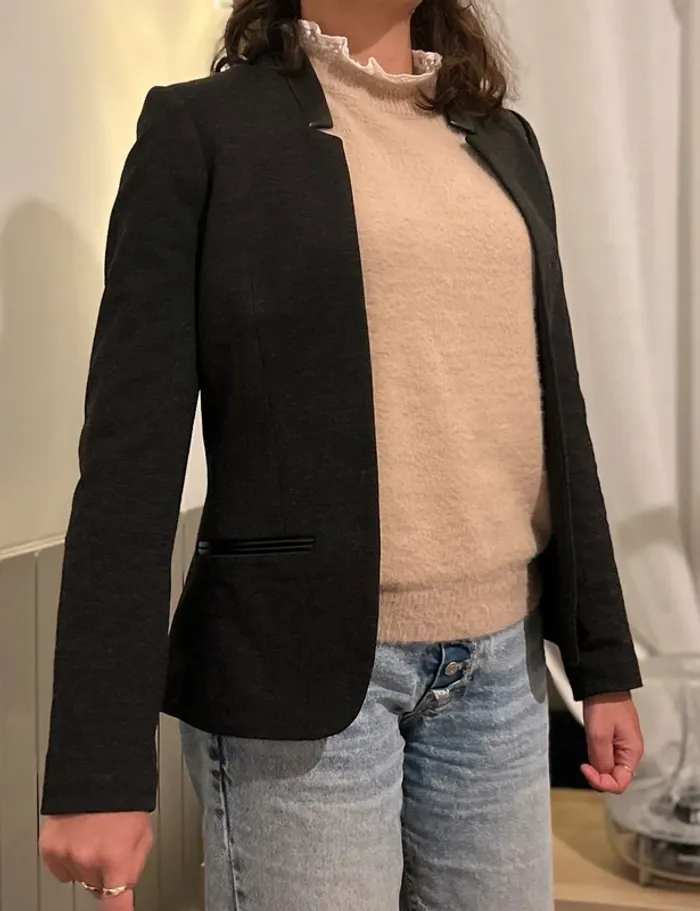 Blazer gris chiné - photo numéro 4