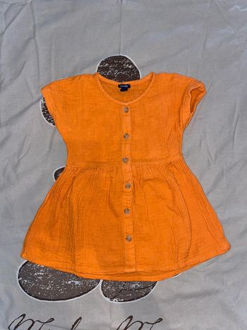 Robe gaze de coton orange