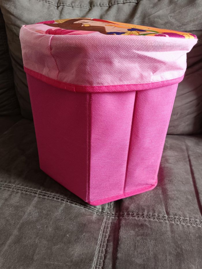 Coffre de rangement en tissu pliable princesses rose - photo numéro 2