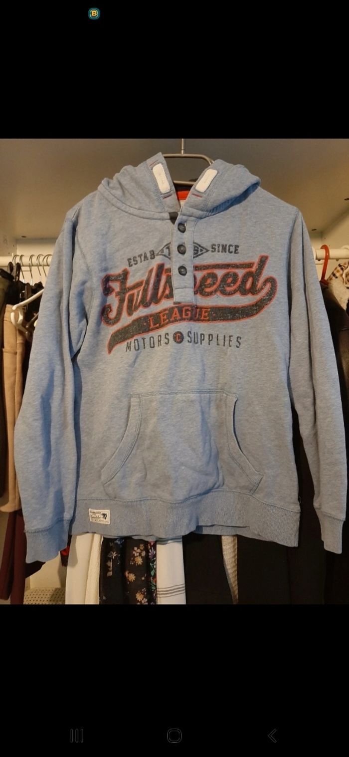 Sweat-shirt à capuche bleu