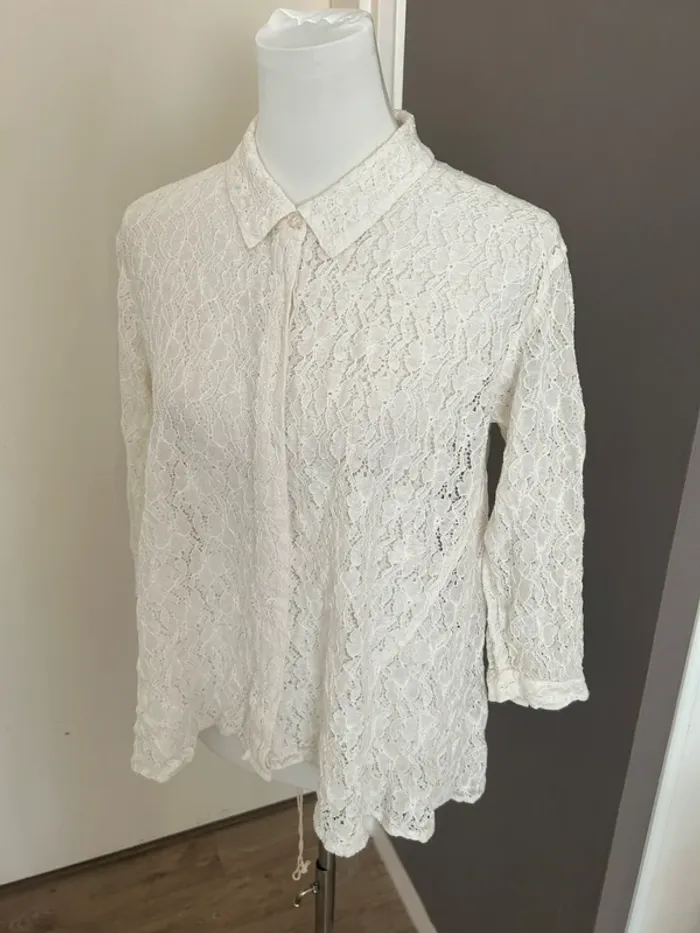 Masai chemise cardigan dentelle écru bohème chic été - photo numéro 2