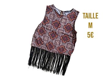 Top à motifs géométriques tons orangés Primark taille M très bon état