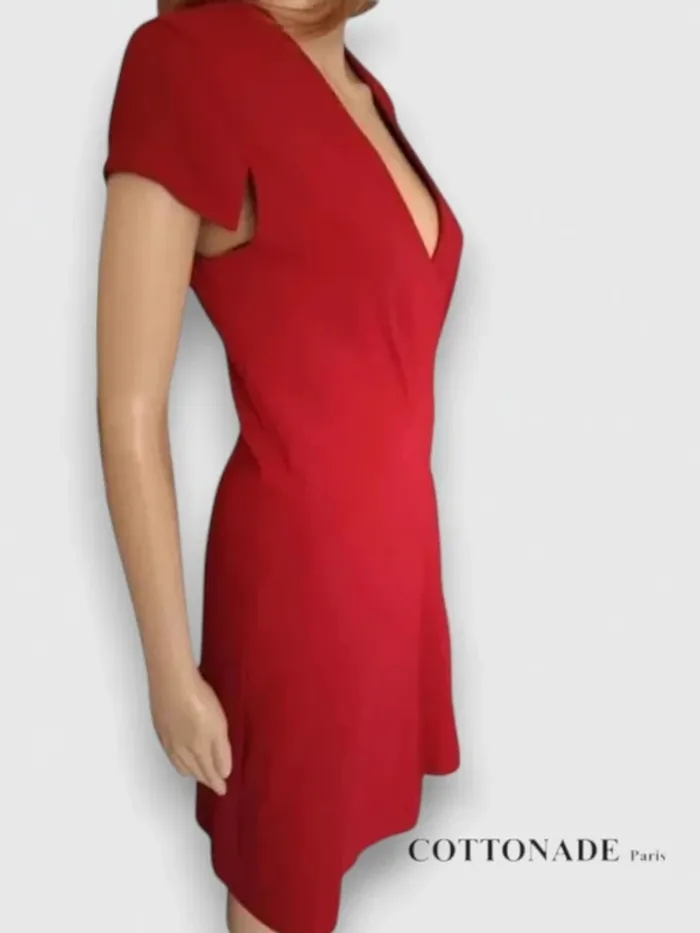 robe midi cache coeur Cottonade paris couleur bordeaux ,avec doublure taille M