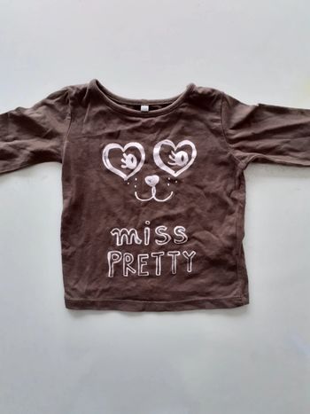 Tee-shirt fille 12 mois marron