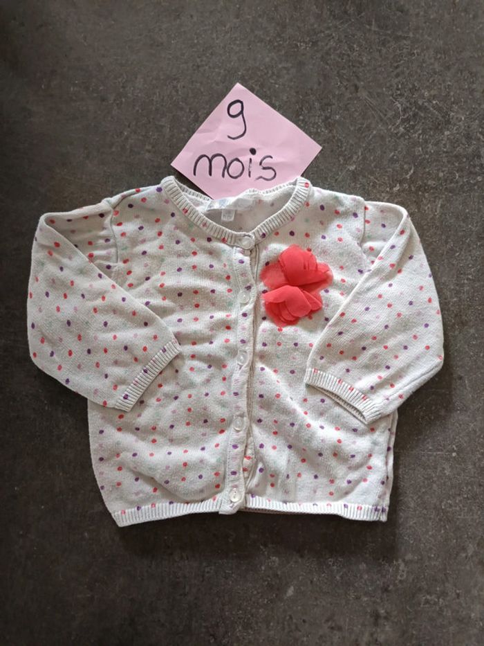Gilet à pois 9 mois