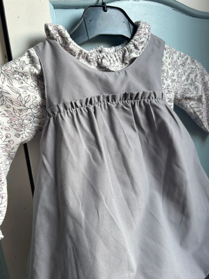 Ensemble tee shirt manches longues et robe mauve, 6 mois - photo numéro 12