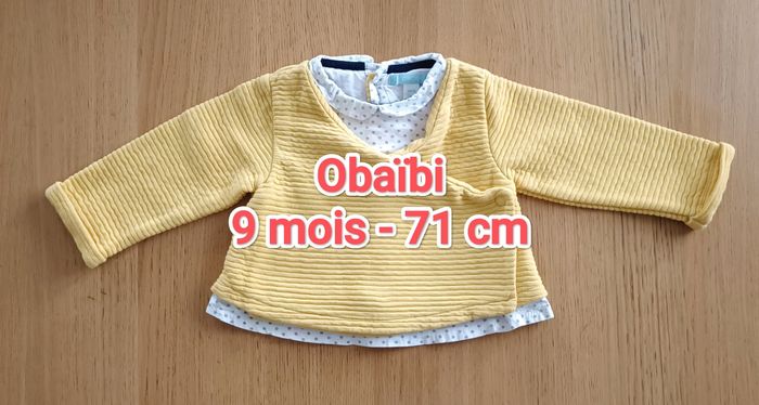 Gilet Cache-coeur Obaïbi jaune 9 mois fille