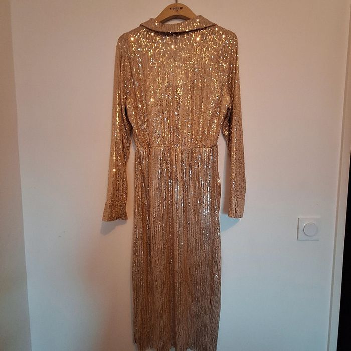 Robe chique avec paillettes beige taille unique - photo numéro 10
