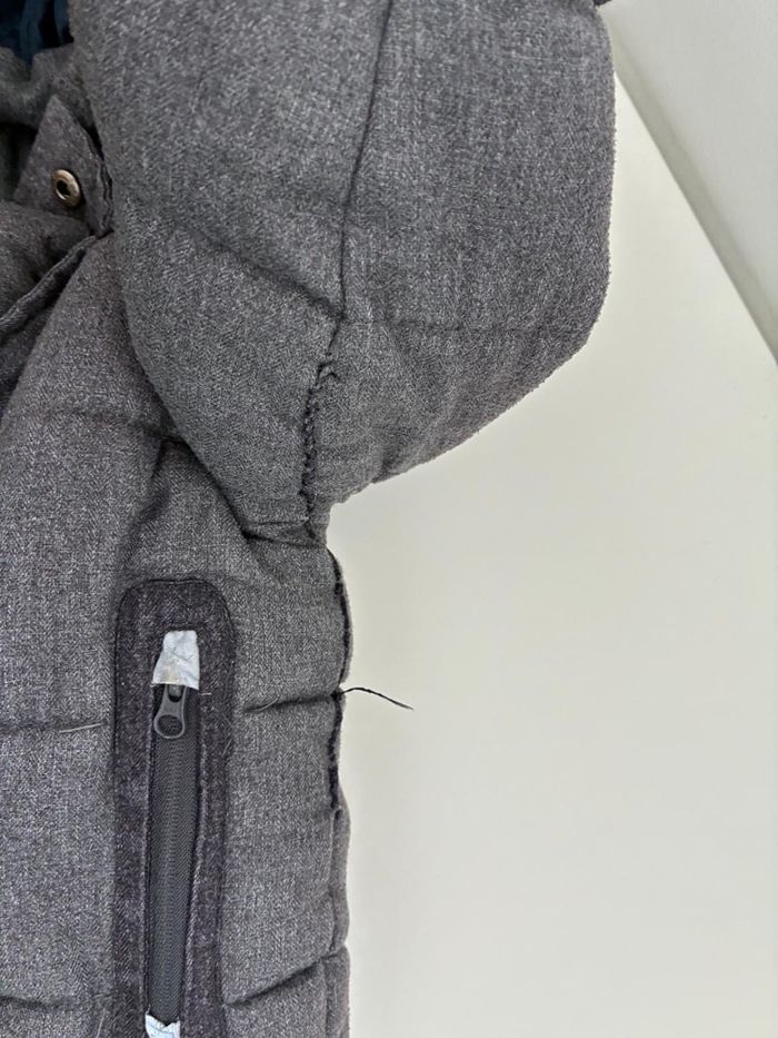 Manteau Hiver Gris capuche amovible garçon 3 ans Okaidi polaire intérieur - photo numéro 8