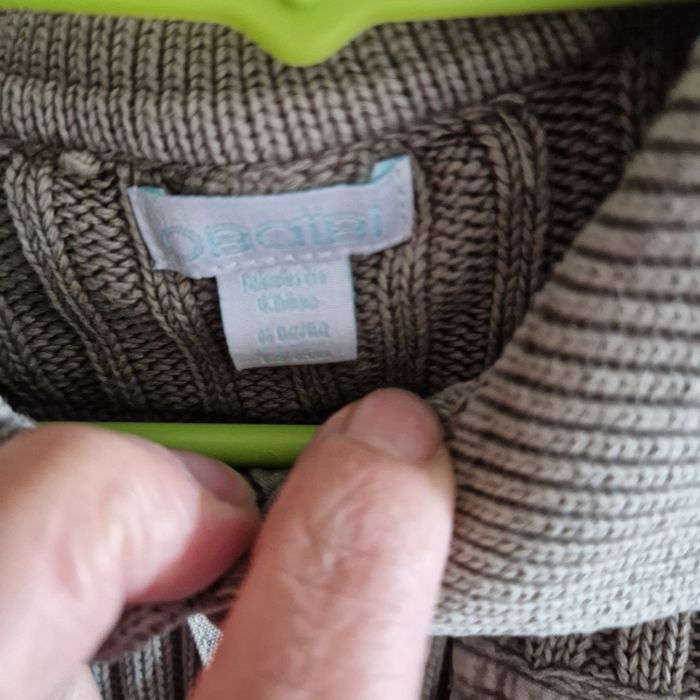 6 mois pull marron kaki - photo numéro 3