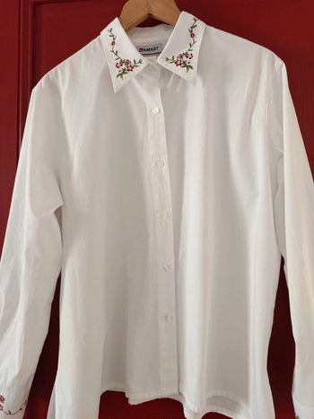 Chemise Damart t.48 100% coton broderie