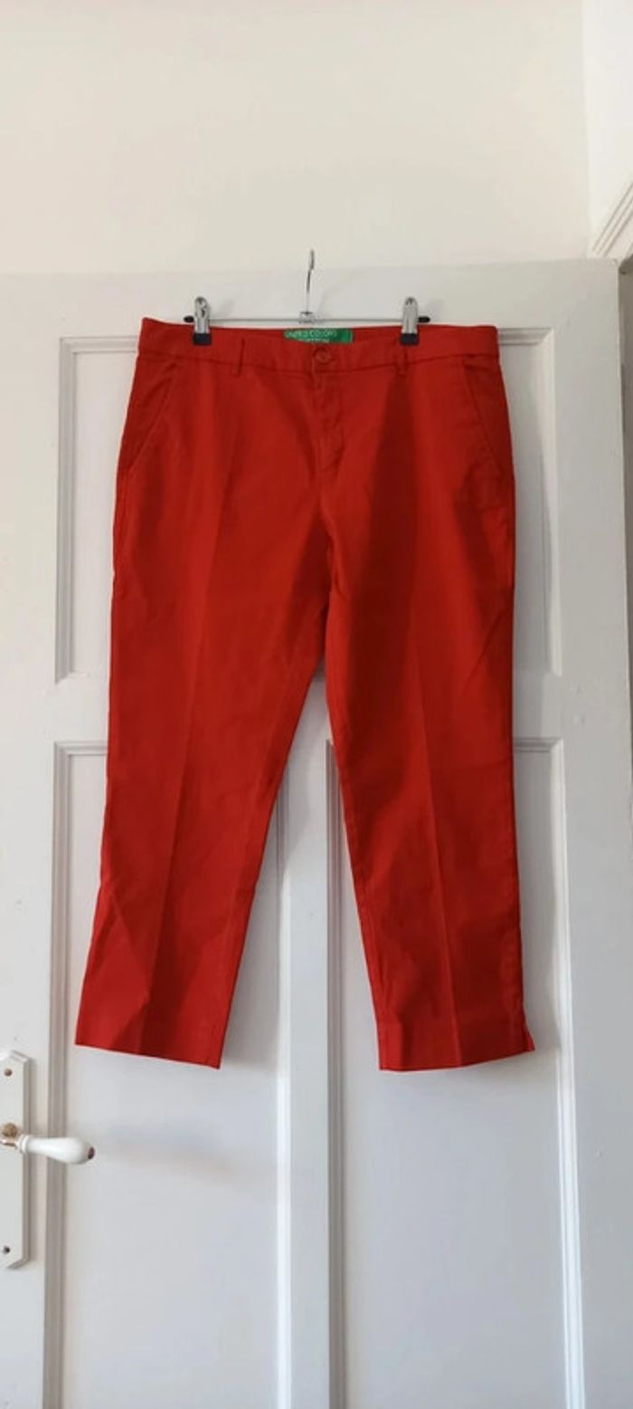 Pantalon Benetton rouge 44