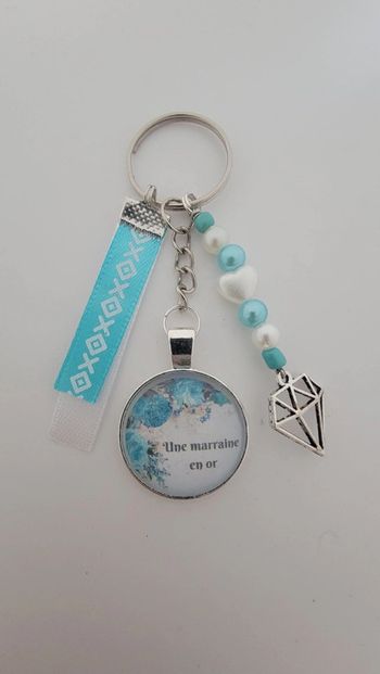 Cadeau marraine, porte clé message bijoux de sac " marraine en or"