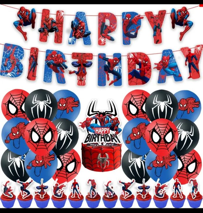 Lot décoration spider man - photo numéro 9