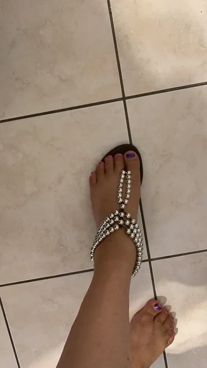 superbe paire de tong chaussure ouverte perles 37 neuve - photo numéro 3
