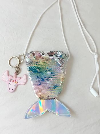 Sac pochette queue sirène + porte clé