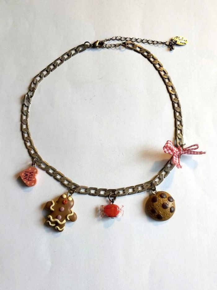 Collier cookie bonbon pain d'épices - photo numéro 2