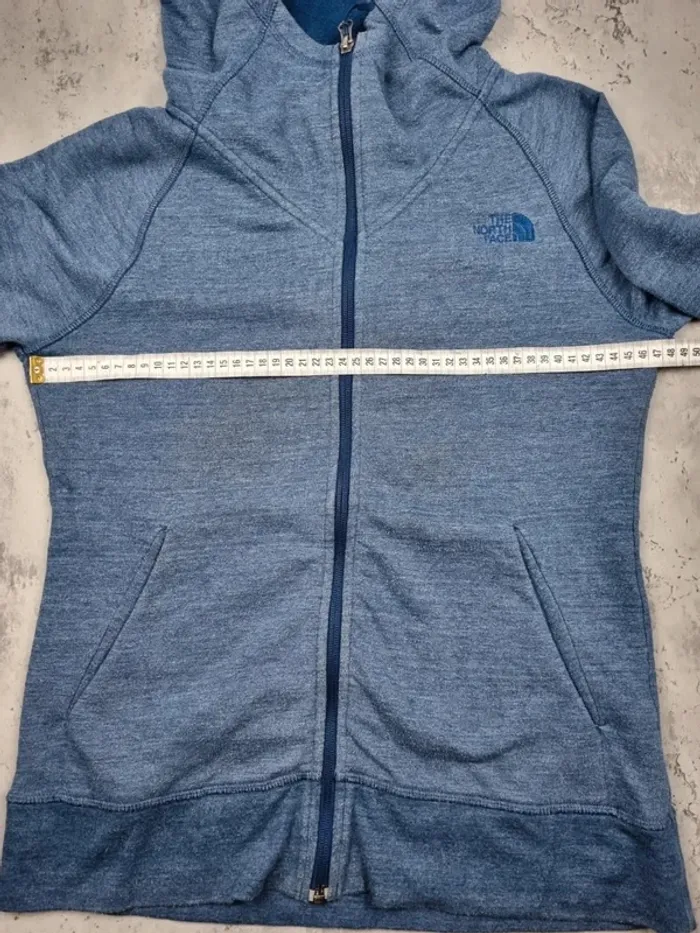 Gilet zippé à capuche The North Face bleu – Taille M Femme (mesures en photos) - photo numéro 6