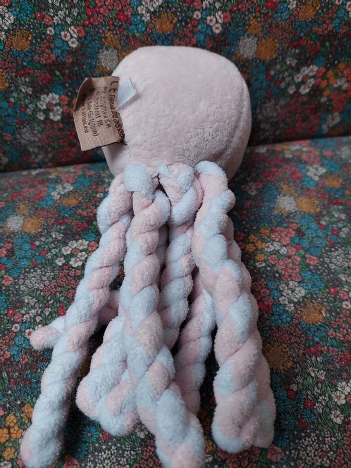 Nattou - peluche doudou pieuvre rose - photo numéro 3