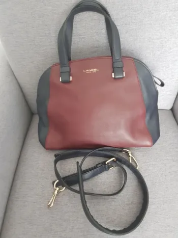Lancel, sac cuir bicolore, bordeaux/marine