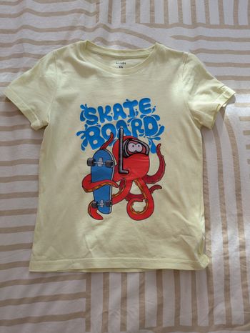 T-shirt KIABI Enfant - Motif Fun Pieuvre Skateboard