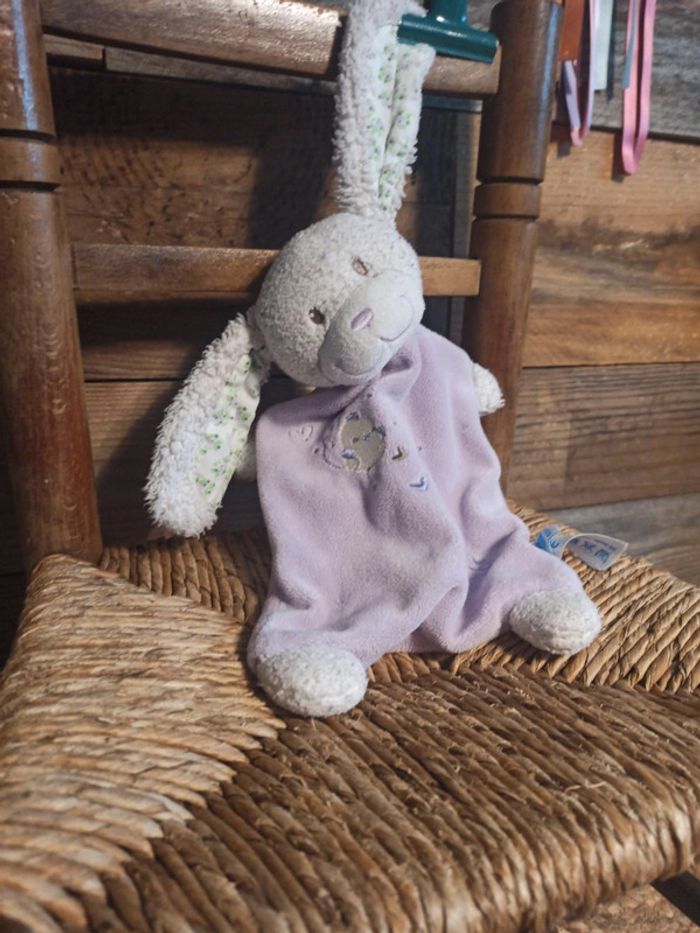Doudou lapin mauve Tex baby satisfaisant - photo numéro 2