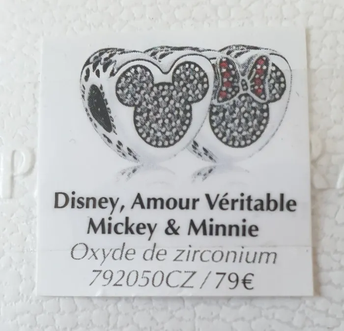 Charm Disney Amour Véritable Mickey et Minnie pandora neuf - photo numéro 6