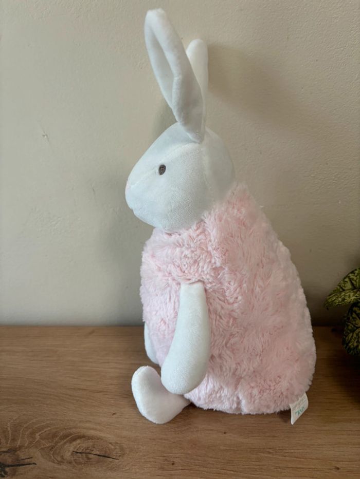 Doudou peluche lapin rose blanc atmosphera - photo numéro 2