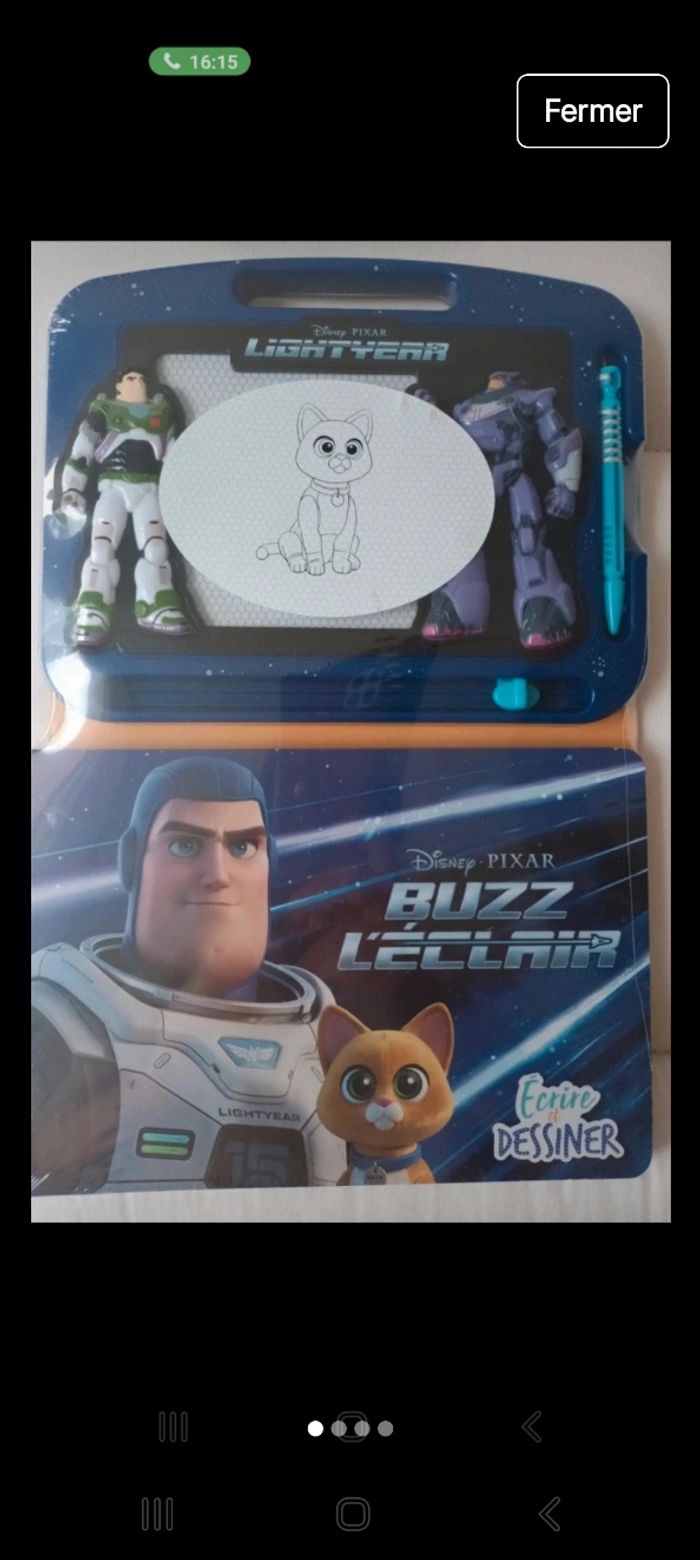 Tableau effaçable Écrire et dessiner 
BUZZ L ECLAIR