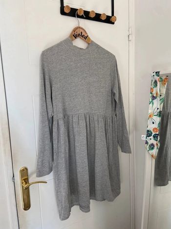 Robe t-shirt coton gris manches longues Style baby doll Brave Soul Taille S